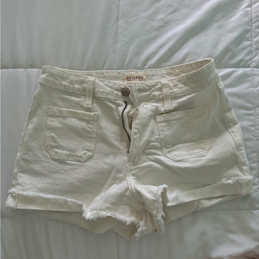 Shyanne Off White Jean Shorts